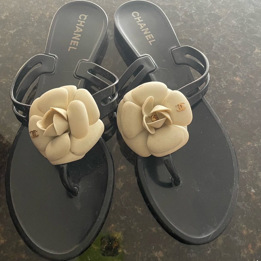 Chanel flower sandals